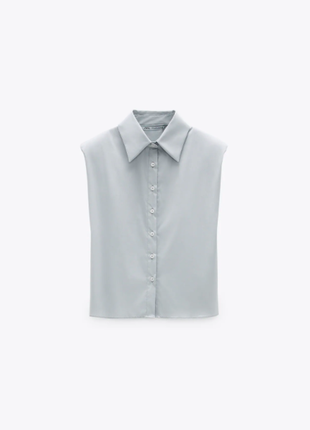 Нові сорочки блузи з підплічниками та об'ємними плечима zara4 фото
