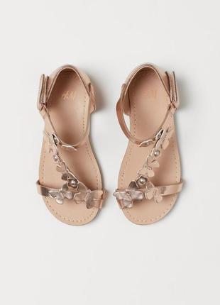 H&m новые босоножки золотые сандалии сандалі босоніжки англия с бабочками