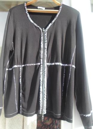 Кофта,чорна блуза на блискавці 54-56р. bonita