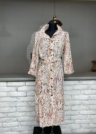 Плаття сорочка платье  рубашка змеиным принтом