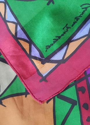 Шикарный стильный большой шёлковый платок, christian fischbacher4 фото