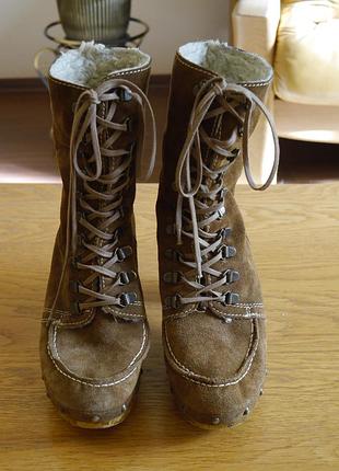 Ботінки-ботільйони замшеві 38 розмір устілка 25 см cox