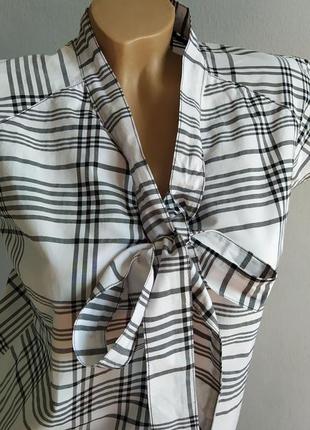 Рубашка в клетку с воротником аскот2 фото