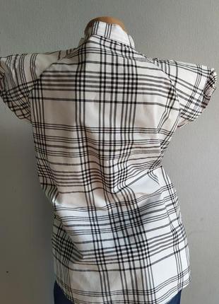 Рубашка в клетку с воротником аскот4 фото