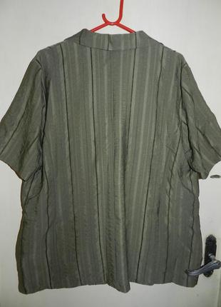 Блузка хаки с карманами,большой размер,жакет,батал5 фото