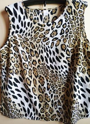 Актуальная летняя туника женская майка в леопардовый принт большой размер женская кофточка2 фото