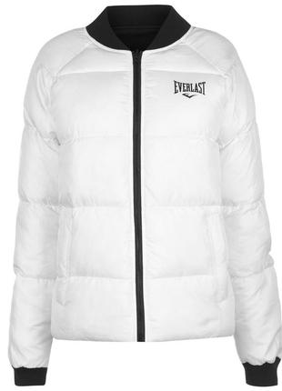 Куртка бомбер двухсторонняя everlast черна белая реглан