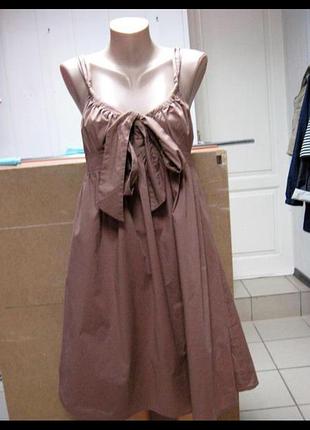 Шикарный хлопковый  сарафан цвета  кофе с молоком