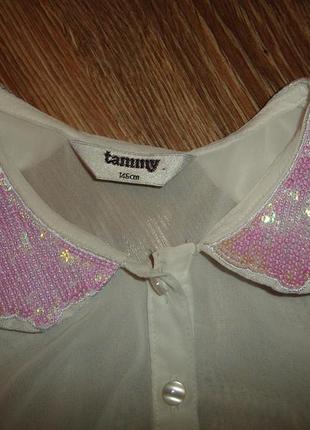 Белая шифоновая блузка tammy на 11 лет рост 146 см