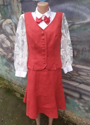 Костюм 100%лен винтаж gabriela frey летний винтажный