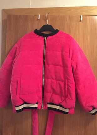 Малиновый бомбер куртка розовая кофта2 фото