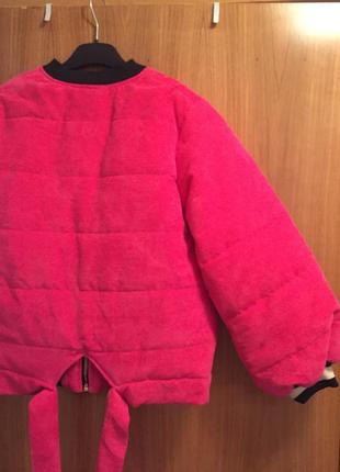 Малиновый бомбер куртка розовая кофта6 фото