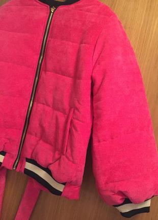 Малиновый бомбер куртка розовая кофта3 фото