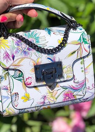 Женская кожаная сумка италия разноцветная сумочка