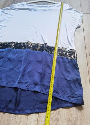 Длинная футболка туника трехфактурная с паетками6 фото