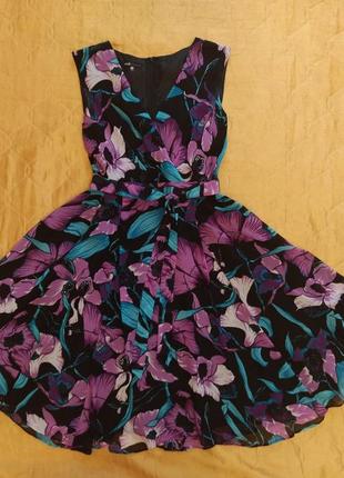 Пишне літнє плаття в кольорах + босоніжки1 фото