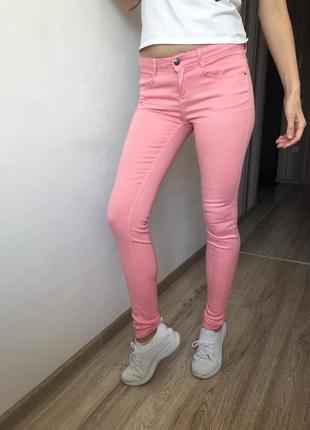 Розовые джинсы zara skinny. рожеві джинси зара1 фото