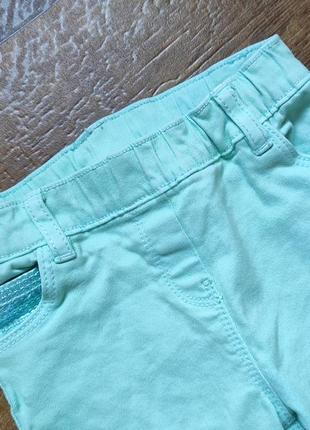 Джинсы штаны брюки брючки скинни 1-2г для девочки летние бирюзовые для дівчинки голубые2 фото
