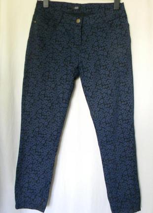 Жіночі синьо-чорні штани з леопардовим принтом f&f / джинси скінні / вузькі штани m/l2 фото