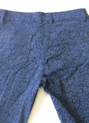 Жіночі синьо-чорні штани з леопардовим принтом f&f / джинси скінні / вузькі штани m/l5 фото