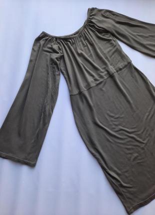 Сукня з відкритими плечамм і широкими рукавами2 фото