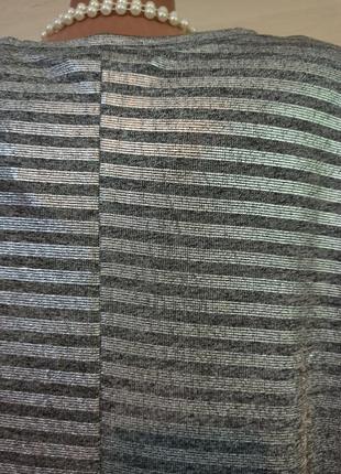 Серебристая блуза кофта футболка реглан с v образным вырезом cecilya collection8 фото