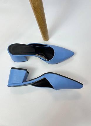 Шкіряні мюлі шльопанці шльопки кожаные мюли шлепанцы