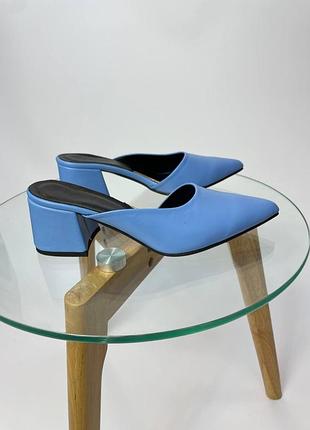 Шкіряні мюлі шльопанці шльопки кожаные мюли шлепанцы