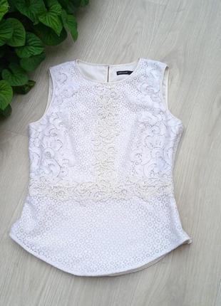 Eu38 "karen millen" мереживна бавовняна майка блуза