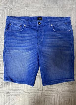 Чоловічі джинсові стрейчеві вузькі шорти бермуди.9 фото
