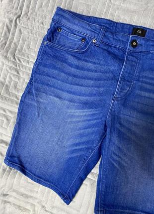 Чоловічі джинсові стрейчеві вузькі шорти бермуди.3 фото