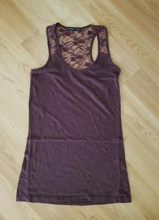 Майка с кружевной спинкой, маечка с пайетками