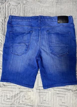 Чоловічі джинсові стрейчеві вузькі шорти бермуди.7 фото