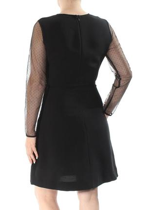 Черное вечернее платье по фигуре с прозрачной рукавами м4 фото