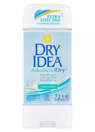 Американский гель-дезодорант-антиперспирант dry idea, без запаха,85g.1 фото