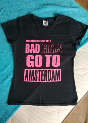 Футболка з написом bad girl to go