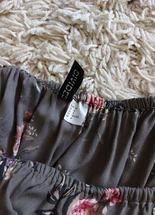 Ромпер h&m комбез вискоза цветы комбинезон шорты бермуды рюши воланы6 фото