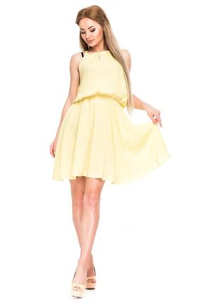 Летнее лимонное платье хлопок