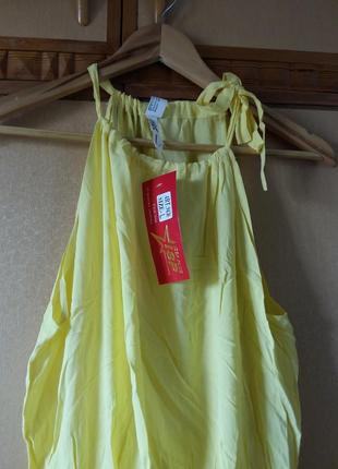 Летнее лимонное платье хлопок6 фото