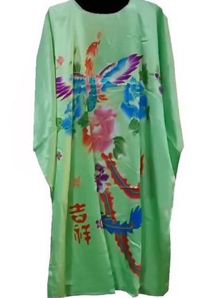 Шелковое платье кимоно жар птица