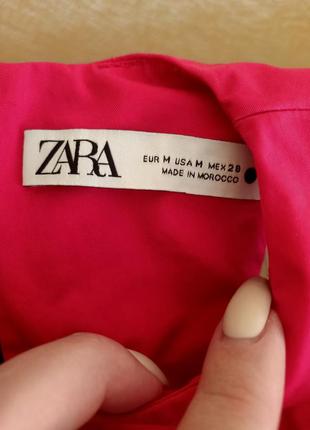 Zara. интересная блуза, топ с асимметричным низом, цвет фуксия3 фото