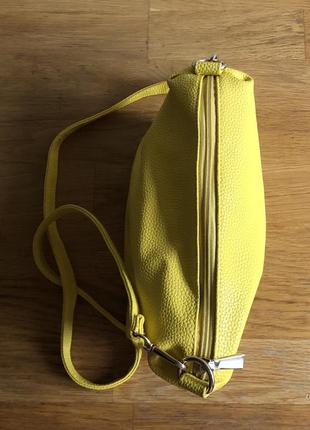 Сумочка через плече, жовта сумочка з довгим ремінцем, сумочка жолтая2 фото