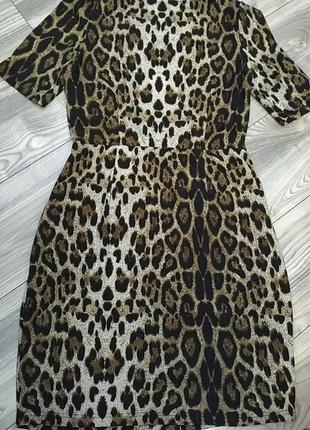 Красивое бархатное леопардовое платье5 фото