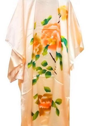 Шелковое платье кимоно розы