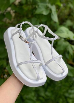 Жіночі шкіряні сандалі хіт літа ремінці6 фото