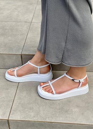 Жіночі шкіряні сандалі хіт літа ремінці3 фото