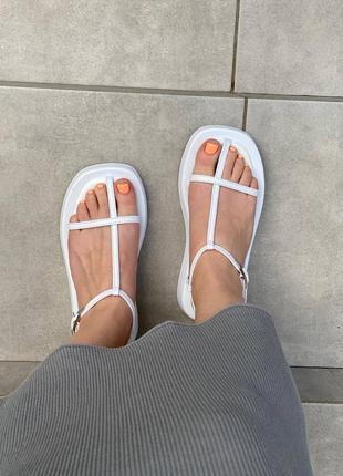 Жіночі шкіряні сандалі хіт літа ремінці2 фото