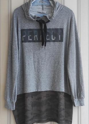 Классный брендовый лонгслив, свитшот с капюшоном