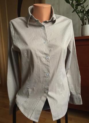 Женская рубашка в мелкую полоску