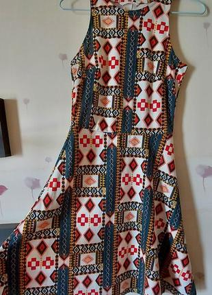 Трикотажное платье, сарафан в яркий принт h&amp;m, р. xs, рост 1604 фото